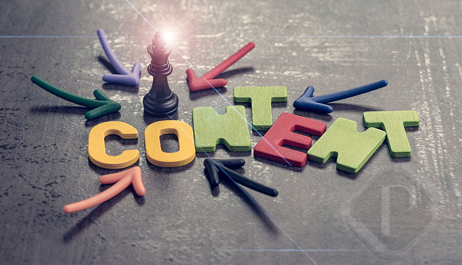 Content is king with king chess piece in center
