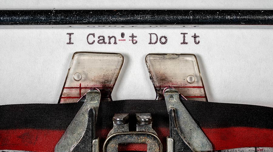 write-quality-post typewriter typing I Can't Do It
